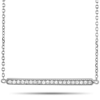 商品LB Exclusive | 14K White Gold 0.10 ct Diamond Bar Necklace,商家Jomashop,价格¥2226图片