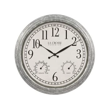 La Crosse Technology | Clock 14" Silas Indoor and Outdoor Galvanized Analog Quartz Wall Clock,商家Macy's,价格¥410