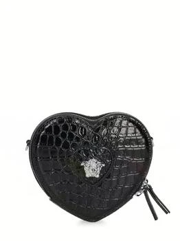 推荐Heart Croc Embossed Leather Shoulder Bag商品