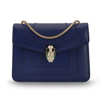 product Bvlgari Serpenti Forever Royal Sapphire Calf Leather And Enamel Shoulder Bag 281225 image