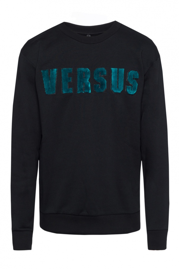 范思哲卫衣好用吗, Versace | VERSACE 男士黑色丝绒徽标运动衫 BU90395-BJ20431-B2102商品图片 独家减免邮费
