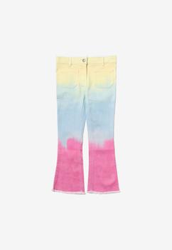 推荐Girls Tie Dye Flared Cropped Denim Trousers商品
