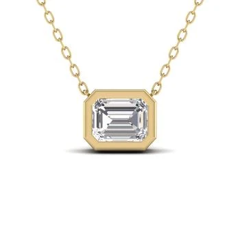 SSELECTS | Lab Grown 3/4 Carat Emerald Cut Bezel Set Diamond Solitaire Pendant In 14k Yellow Gold,商家Premium Outlets,价格¥8967
