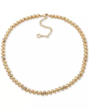 Anne Klein | Gold-Tone Crystal Pavé Sculptural Collar Necklace, 16" + 3" extender,商家Macy's,价格¥206