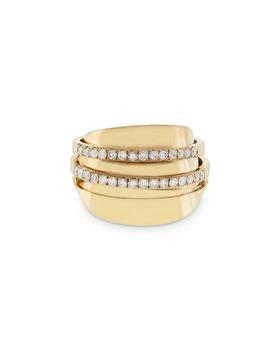 Crivelli | 18K Yellow Gold Pavé Diamond Double Row Statement Ring - Exclusive, Italy Campaign,商家Bloomingdale's,价格¥39628