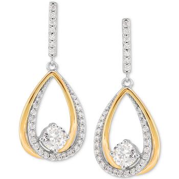 商品Macy's | Cubic Zirconia Teardrop Drop Earrings in Sterling Silver & 14k Gold-Plate,商家Macy's,价格¥1153图片