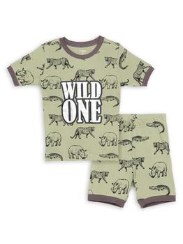 推荐Little Boy's 2-Piece Animal-Print T-Shirt & Shorts Pajamas Set商品