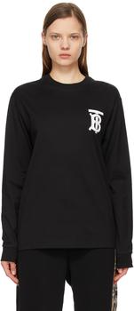 Burberry | Black Monogram Atherton Long Sleeve T-Shirt商品图片,