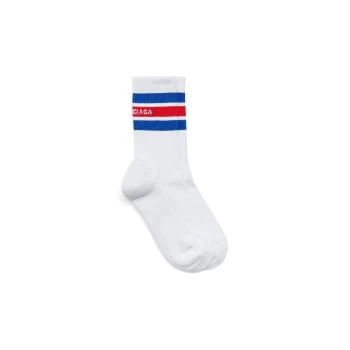 Balenciaga | 包邮包税【预售7天发货】 BALENCIAGA巴黎世家 23秋冬 男士 袜子 Men's Balenciaga Striped Socks in White 744752472B49069,商家TLS PARIS,价格¥1446