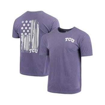 商品Image One | Men's Purple TCU Horned Frogs Baseball Flag Comfort Colors T-shirt,商家Macy's,价格¥192图片