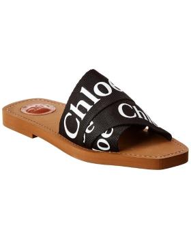 商品Chloé | CHLOE' 女黑色女士露趾平底拖鞋 C19U18-808-001,商家Beyond Chinalux,价格¥2384图片