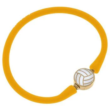 Canvas Style | Enamel Volleyball Silicone Bali Bracelet In Cantalope,商家Verishop,价格¥212