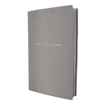 商品SMYTHSON | Smythson Live Love Laugh Panama Notebook In Light Steel,商家Jomashop,价格¥172图片