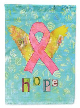 商品11 x 15 1/2 in. Polyester Hope Angel Breast Cancer Pink Ribbon Garden Flag 2-Sided 2-Ply图片