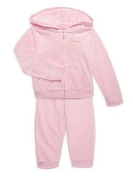 推荐Baby Girl's 2-Piece Solid-Hued Hoodie & Joggers Set商品