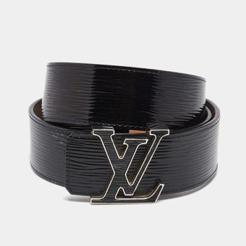 lv腰带, [二手商品] Louis Vuitton | Louis Vuitton Black Electric Epi Patent Leather LV Initiales Belt Size 95CM商品图片 9.1折, 满1件减$100, 满减