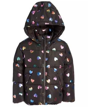 S Rothschild & CO | Toddler & Little Girls Quilted Metallic Heart-Print Full-Zip Hooded Puffer Jacket,商家Macy's,价格¥150