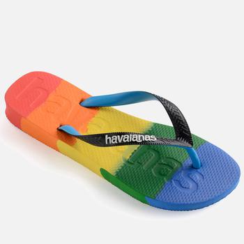 推荐Havaianas Men's Top Logomania Multicolour Flip Flops - Gradient Rainbow商品
