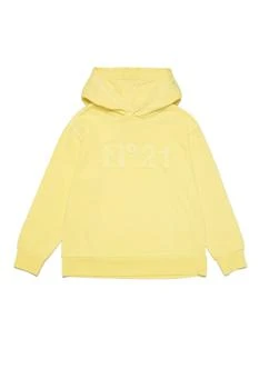 推荐N.21 N21s165u Over Sweat-shirt N°21 Yellow Vintage-effect Hooded Sweatshirt With Textured Logo商品