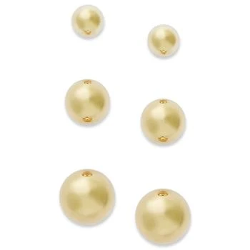 Macy's | Ball Stud Earring Set in 10k Gold or White Gold,商家Macy's,价格¥1487
