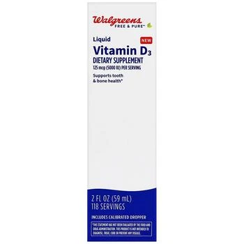 Walgreens Free & Pure | Liquid Vitamin D3 125 mcg (5000 IU),商家Walgreens,价格¥74