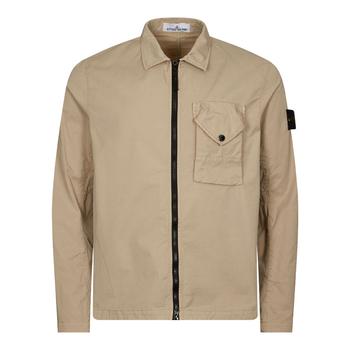 推荐Stone Island Zipper Gabardine Overshirt - Sand商品