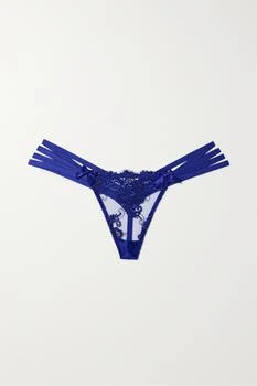 L'Agent by Agent Provocateur | Dioni 弹力丝缎边饰刺绣绢网丁字裤 额外9.7折, 额外九七折