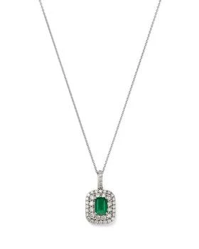 Bloomingdale's Fine Collection | Emerald & Diamond Pendant Necklace in 14K White Gold, 18",商家Bloomingdale's,价格¥52339