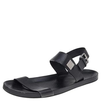 更多路易威登男鞋, [二手商品] Louis Vuitton | Louis Vuitton Black Leather Flat Sandals Size 43商品图片 7.8折, 满1件减$100, 满减