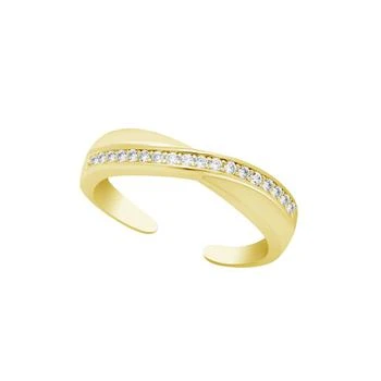 Essentials | Cubic Zirconia Crossover Toe ring in Gold Plate or Silver Plate,商家Macy's,价格¥298