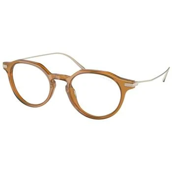 Prada | Prada Women's Eyeglasses - Opsl Honey Plastic Round Full Rim Frame | 12YS 15B08N 6.3折×额外9折x额外9.5折, 独家减免邮费, 额外九折, 额外九五折