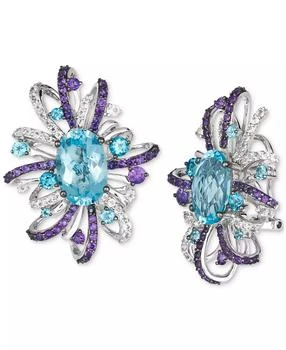 Le Vian | Multi-Gemstone Abstract Cluster Statement Earrings (21-1/3 ct. t.w.) in 14k White Gold,商家Macy's,价格¥35326