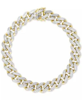 Macy's | Two-Tone Wide Curb Link Hollow Bracelet in 10k Gold & 10k White Gold,商家Macy's,价格¥5719