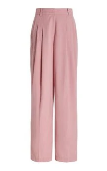 推荐The Frankie Shop - Gelso Pleated Suiting Wide-Leg Trousers - Pink - L - Moda Operandi商品