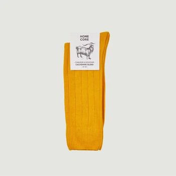 推荐Plain ribbed socks Yellow HOMECORE商品