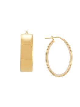 商品14K Goldplated Sterling Silver Chunky Oval Hoop Earrings,商家Saks OFF 5TH,价格¥561图片
