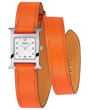 product Hermes H Hour Quartz Petite TPM  17.2mm Orange Calfskin leather Unisex Watch 039363WW00 image