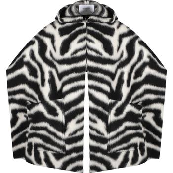 推荐Zebra print woolen scarf poncho in black and white商品
