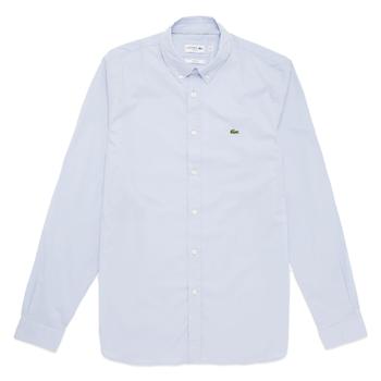 推荐Lacoste Long Sleeve Stretch Poplin Shirt CH7221 - Sky商品