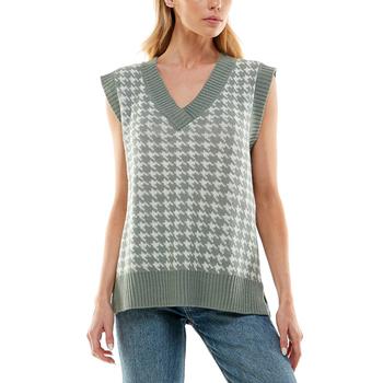 Ultra Flirt | Juniors' Houndstooth V-Neck Vest商品图片,5.8折