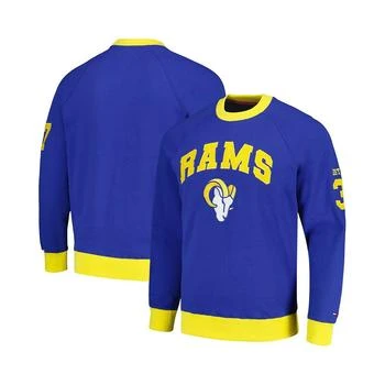 Tommy Hilfiger | Men's Royal Los Angeles Rams Reese Raglan Tri-Blend Pullover Sweatshirt 独家减免邮费