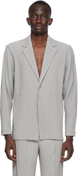 商品Grey Tailored Pleats 1 Blazer图片