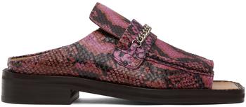 Martine Rose | Pink Snake Open Toe Loafers商品图片,5.3折