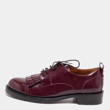 美国valentino鞋, Valentino | Valentino Burgundy Patent Fringe Derby Oxfords Size 37商品图片 9.1折