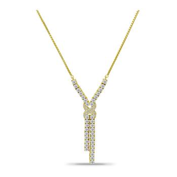 商品Cubic Zirconia Infinity Frontal Drop Adjustable Necklace (6.6 ct. t.w.) in 18K Sterling Silver or Sterling Silver图片