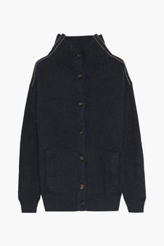 Brunello Cucinelli | Bead-embellished ribbed cashmere cardigan商品图片,3.4折