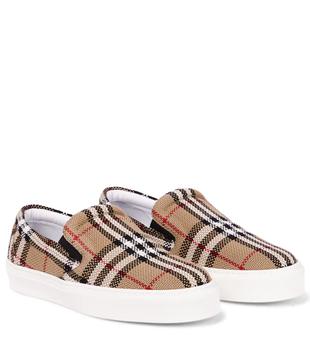 推荐Vintage Check cotton slip-on sneakers商品