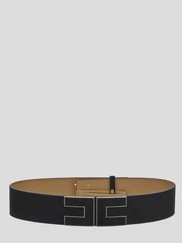 ELISABETTA FRANCHI | Elisabetta Franchi Logo Velvet Leather Belt,商家Baltini,价格¥1297