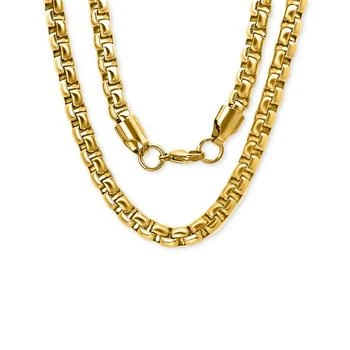 STEELTIME | Men's 18k Gold-Plated Stainless Steel Thick Round Box Link 24" Chain Necklace,商家Macy's,价格¥449
