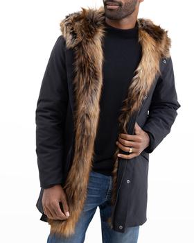 推荐Men's Hooded Storm Coat w/ Faux Fur Lining商品